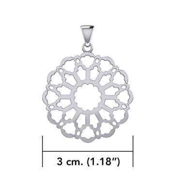 Brigid Ashwood Rose Window Sterling Silver Celtic Pendant TPD447